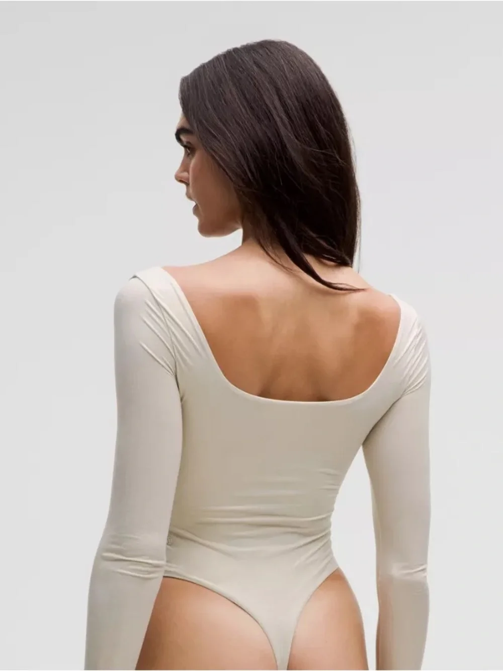 NWOT Wundermost Ultra-Soft Nulu Square-Neck Long-Sleeve Bodysuit Shine